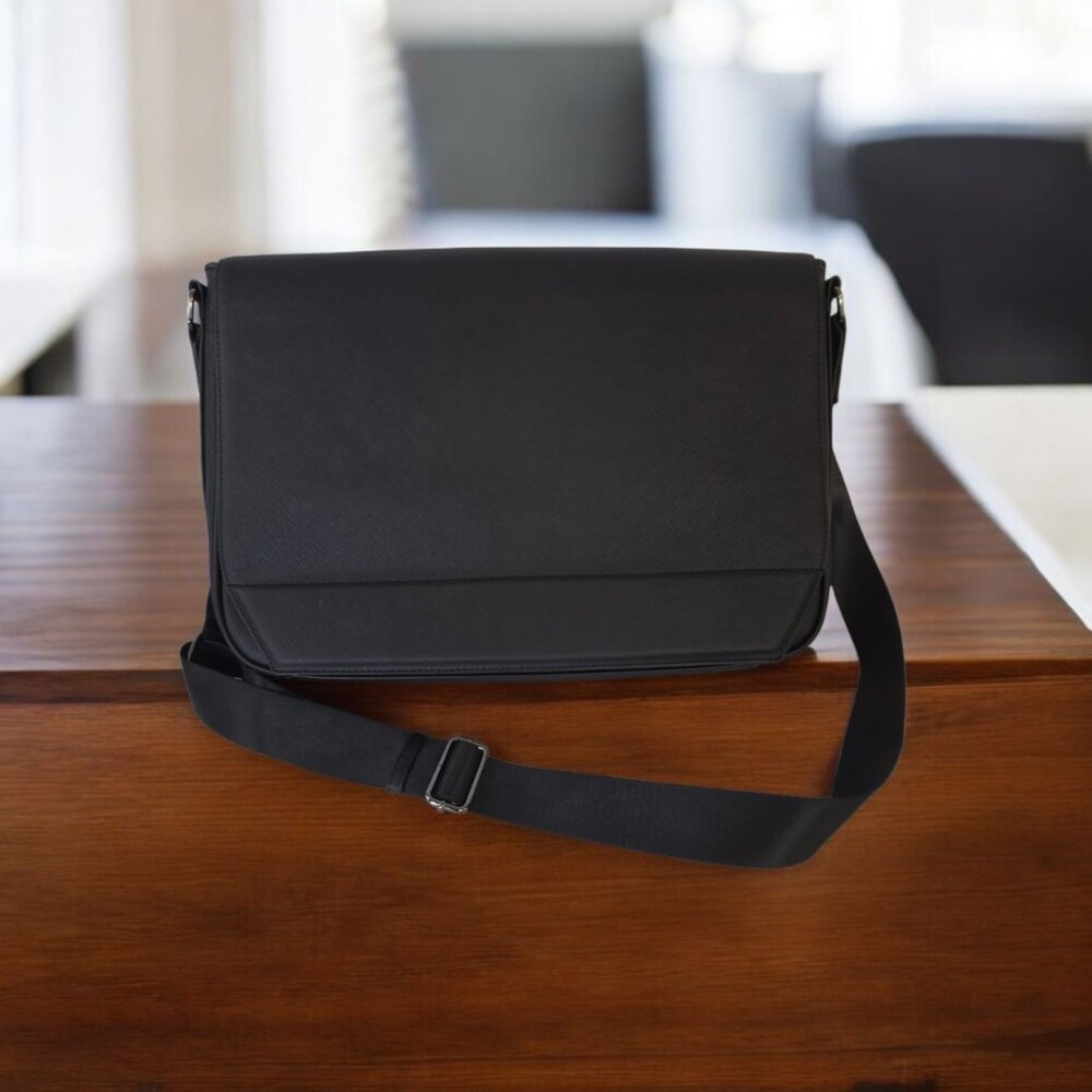 ALDO Coan Textured Flap Adjustable Crossbody Strap Messenger Bag - Black